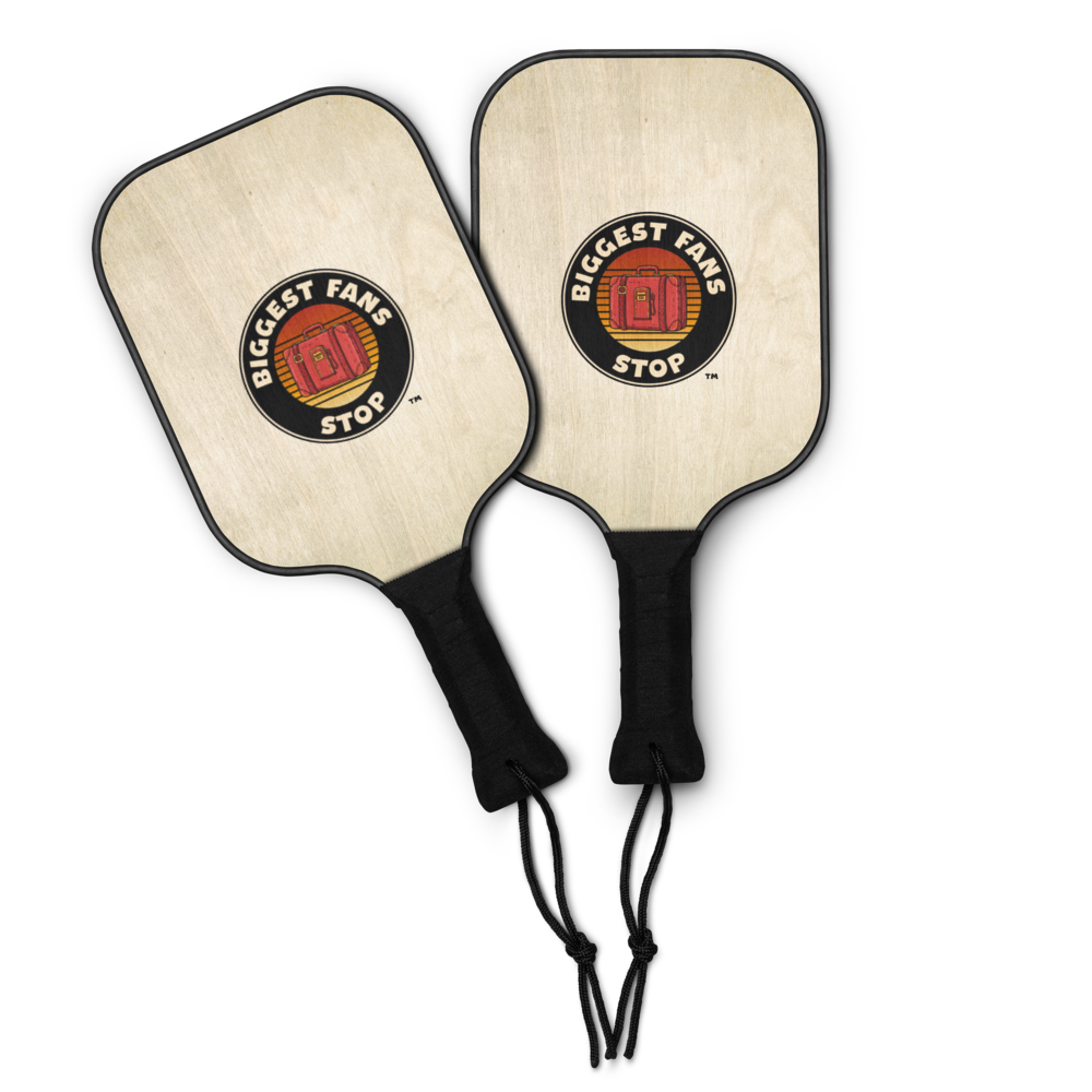 Biggest Fans Pickleball Paddle Set – 2 Wooden Paddles, 2 Balls & Carry Bag for Beach, Park & Backyard Games BiggestFansStop