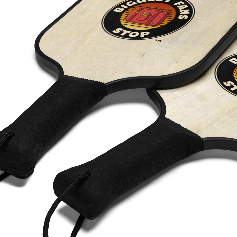 Biggest Fans Pickleball Paddle Set – 2 Wooden Paddles, 2 Balls & Carry Bag for Beach, Park & Backyard Games BiggestFansStop